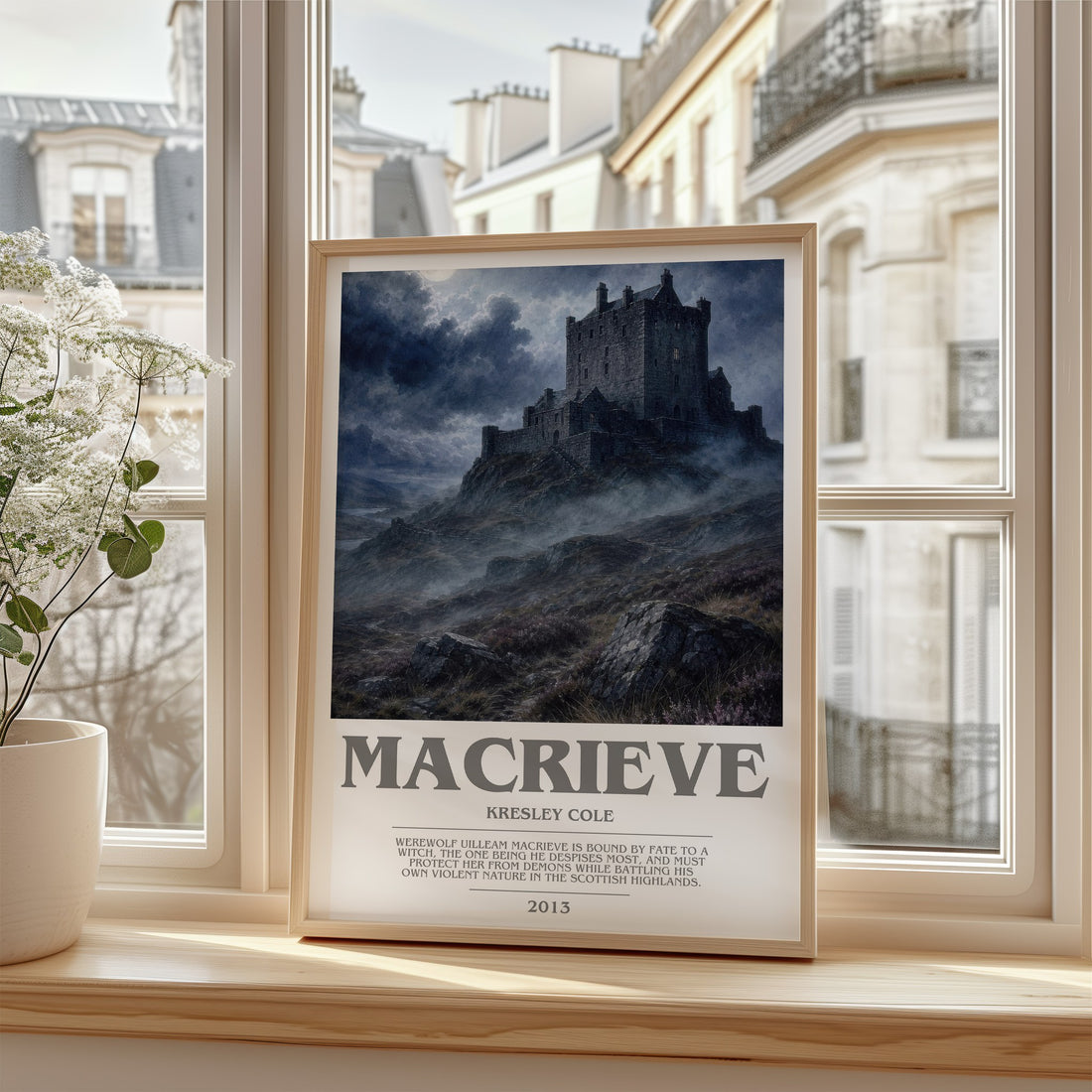 MacRieve bookish poster colour and style options – Kresley Cole book art