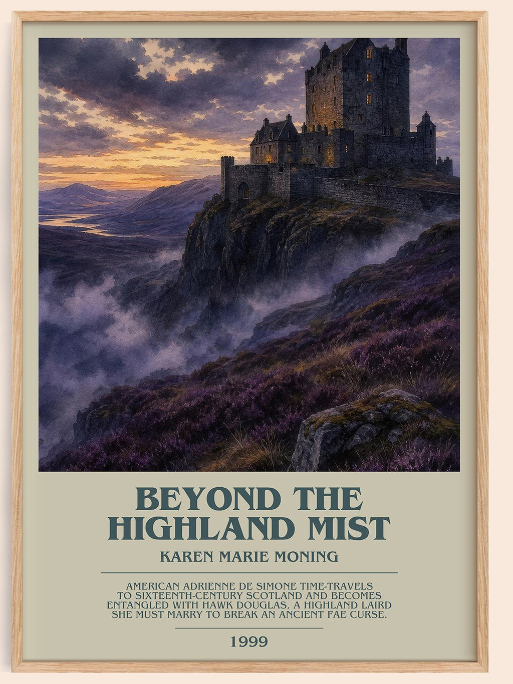 Beyond the Highland Mist bookish book poster by Karen Marie Moning – framed literary art print