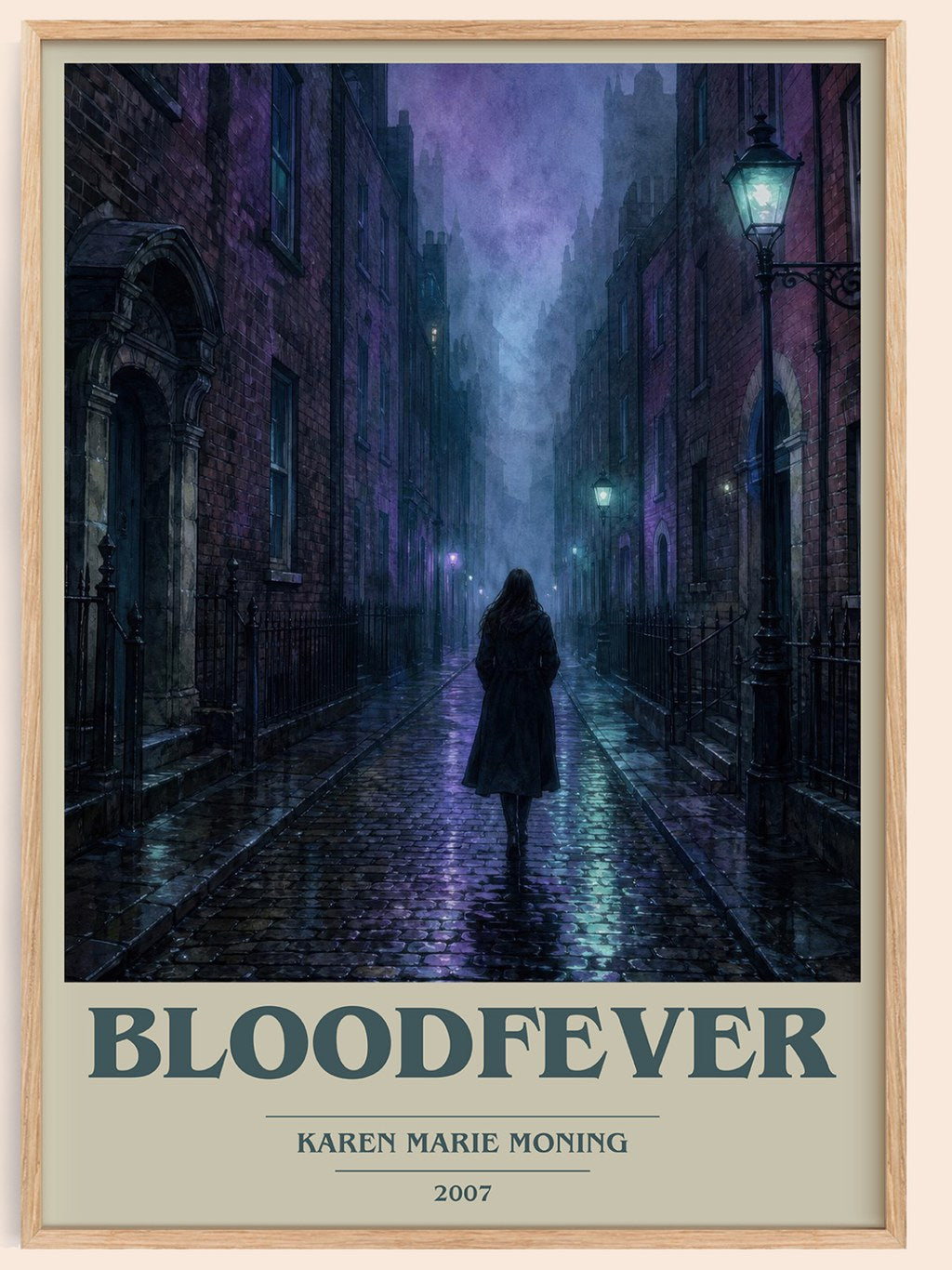 Bloodfever book cover book poster by Karen Marie Moning – framed literary art print