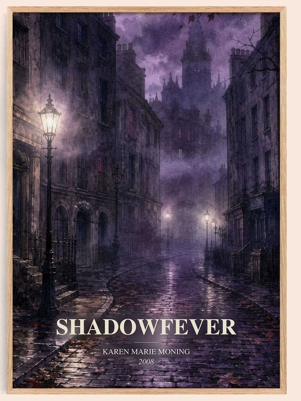 Shadowfever watercolour book poster by Karen Marie Moning – framed literary art print