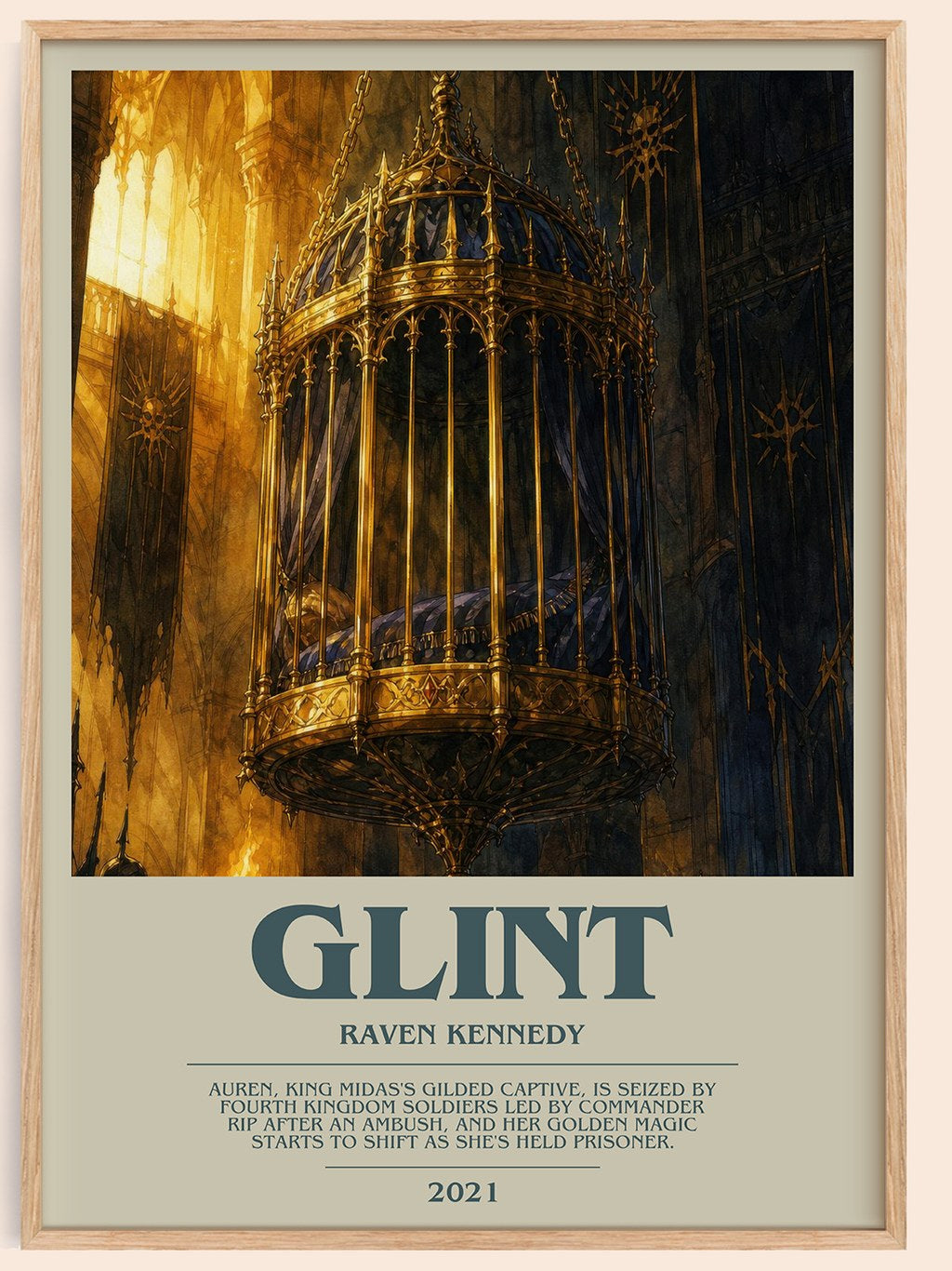 Glint bookish book poster by Raven Kennedy – framed literary art print