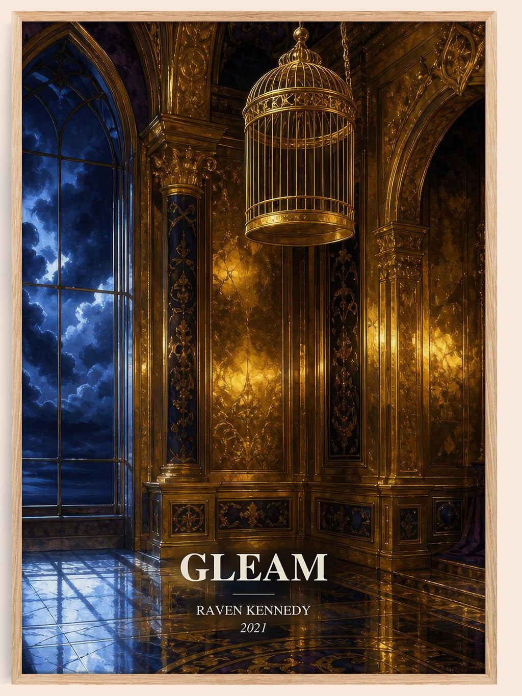Gleam watercolour book poster by Raven Kennedy – framed literary art print
