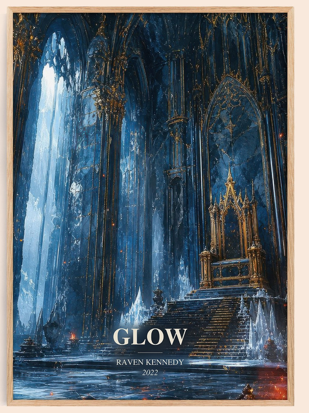 Glow watercolour book poster by Raven Kennedy – framed literary art print