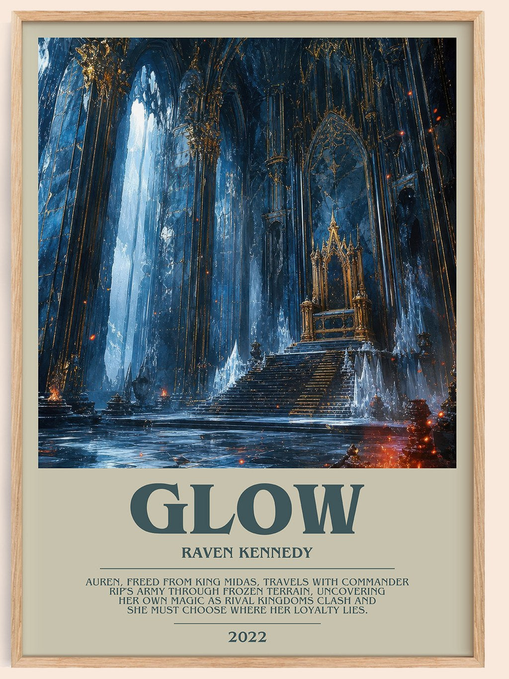 Glow bookish book poster by Raven Kennedy – framed literary art print