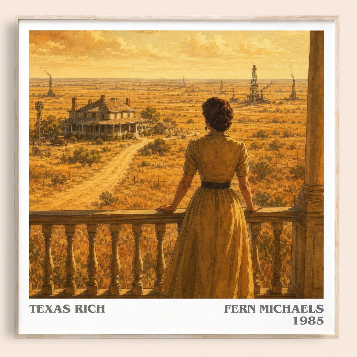 Texas Rich literary book poster by Fern Michaels – framed literary art print