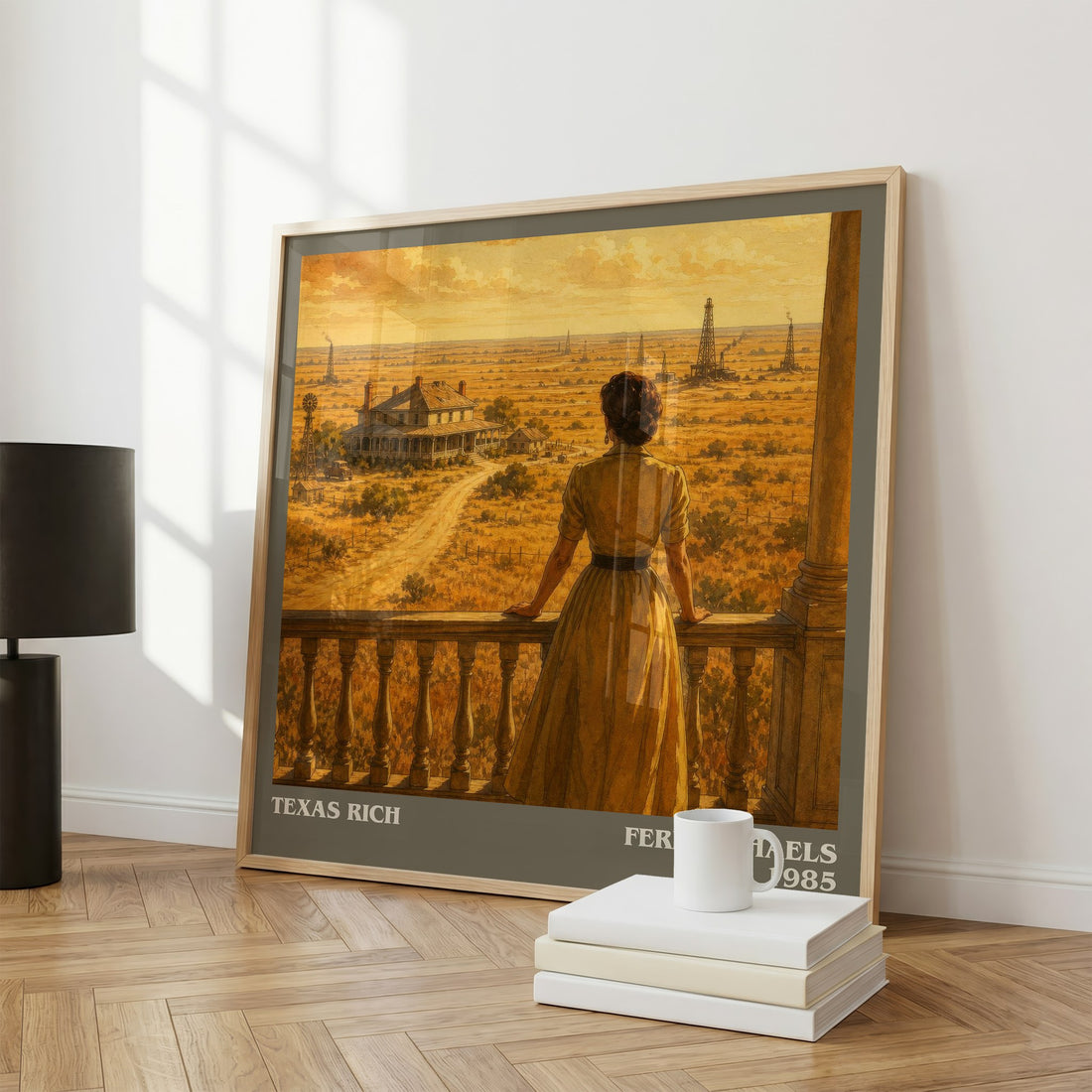 Texas Rich literary print framed by window – literary home decor