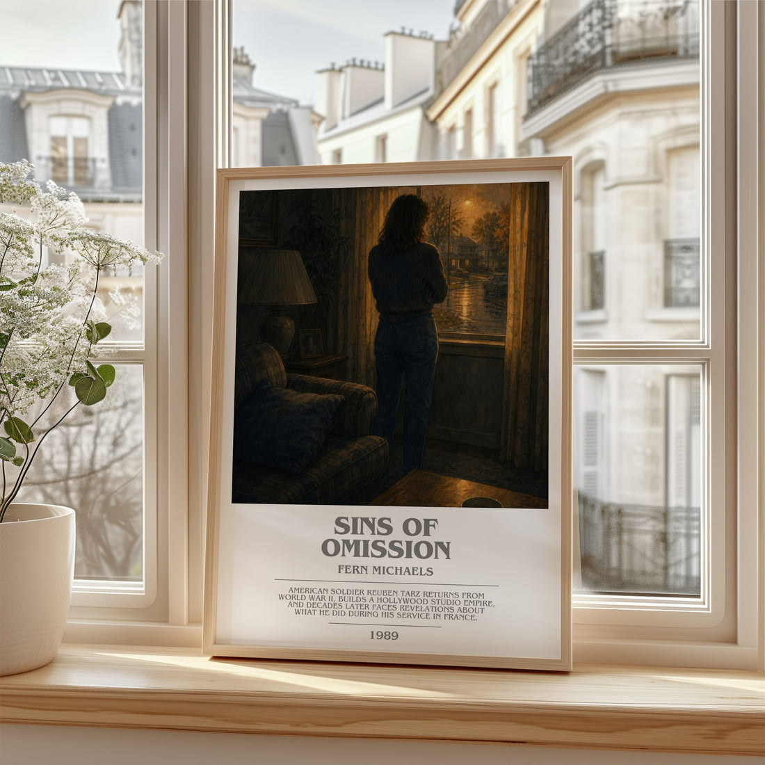 Sins of Omission bookish poster colour and style options – Fern Michaels book art