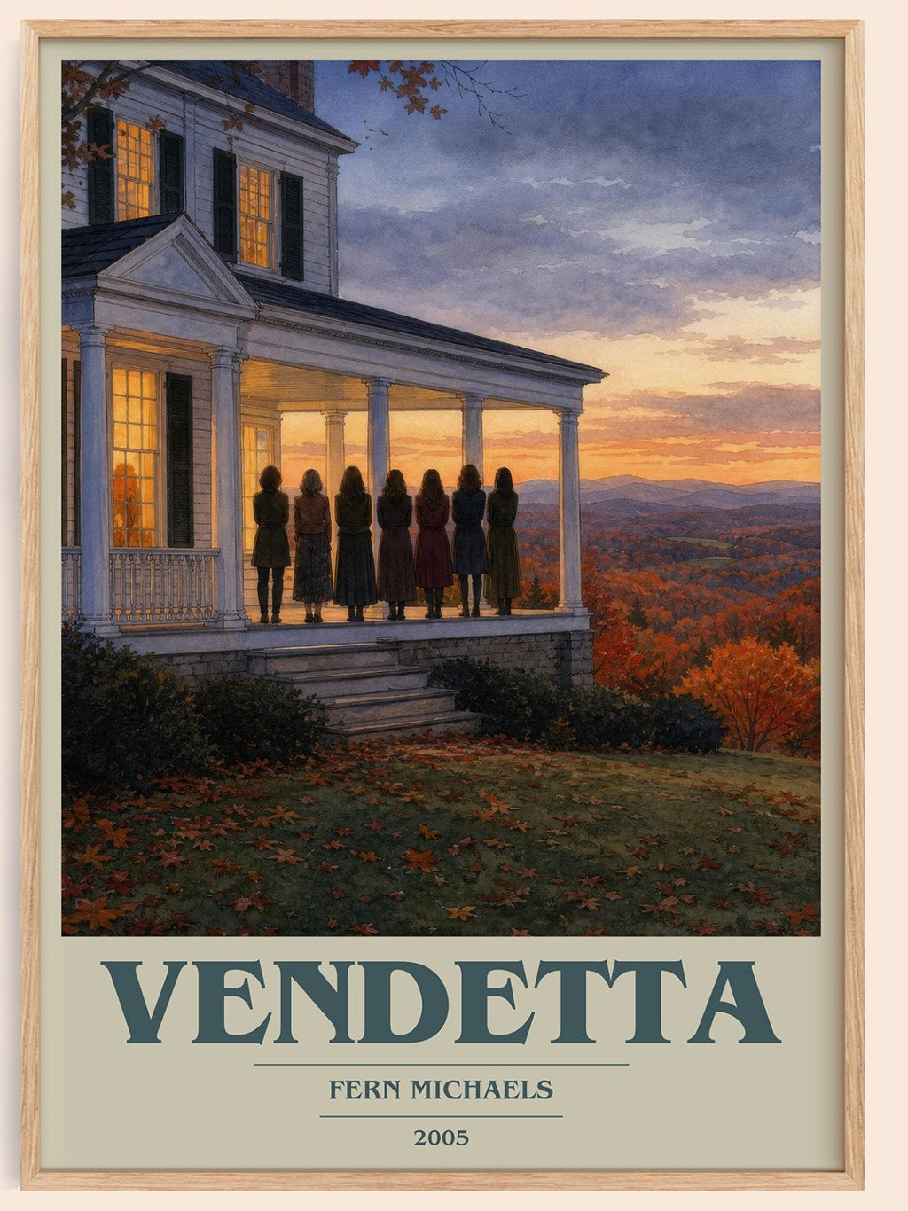 Vendetta book cover book poster by Fern Michaels – framed literary art print