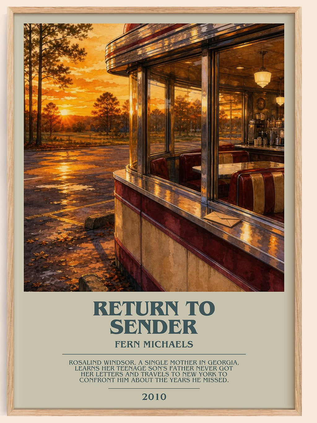 Return to Sender bookish book poster by Fern Michaels – framed literary art print