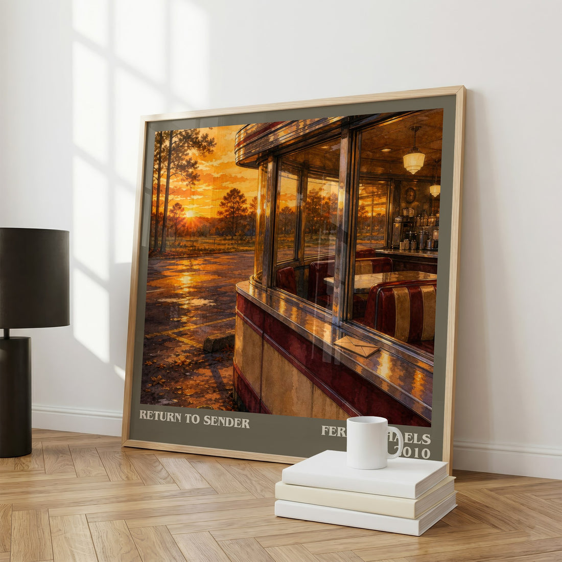 Return to Sender literary print framed by window – literary home decor