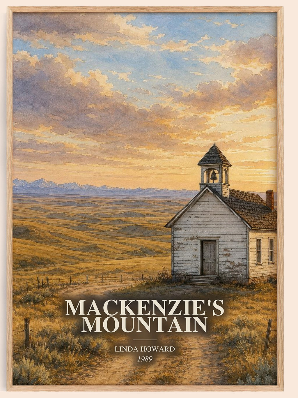 Mackenzie's Mountain watercolour book poster by Linda Howard – framed literary art print