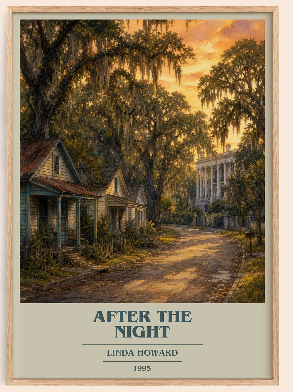 After the Night book cover book poster by Linda Howard – framed literary art print