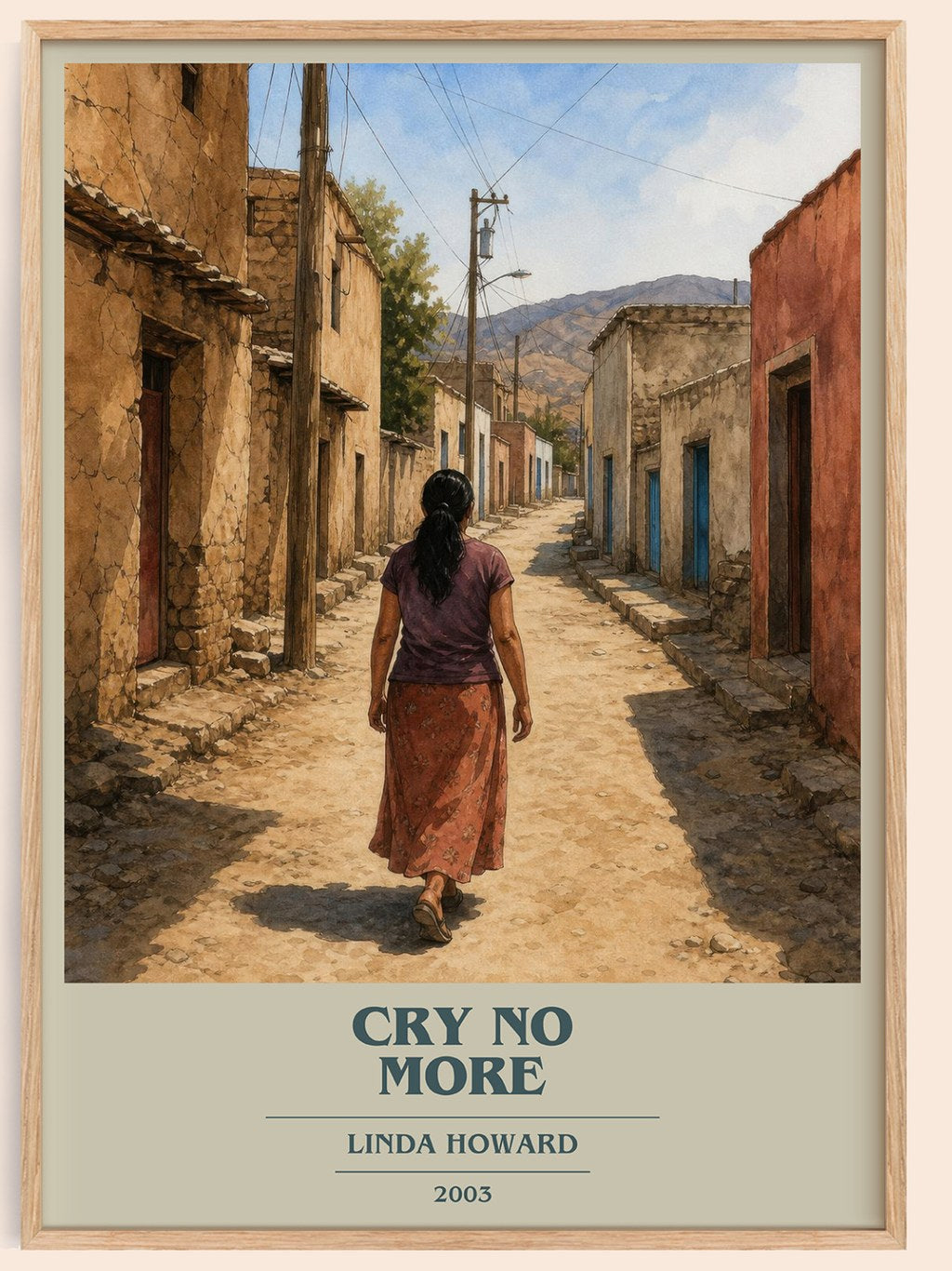 Cry No More book cover book poster by Linda Howard – framed literary art print