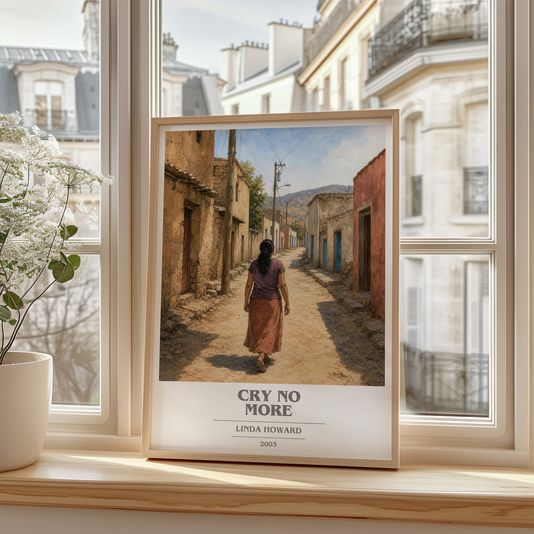 Cry No More book cover poster colour and style options – Linda Howard book art