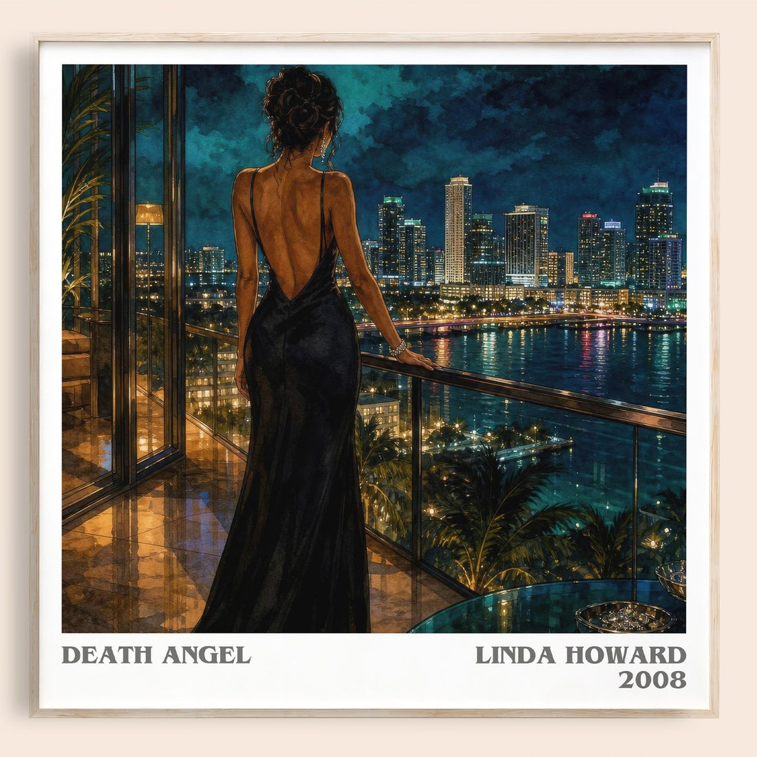 Death Angel literary book poster by Linda Howard – framed literary art print
