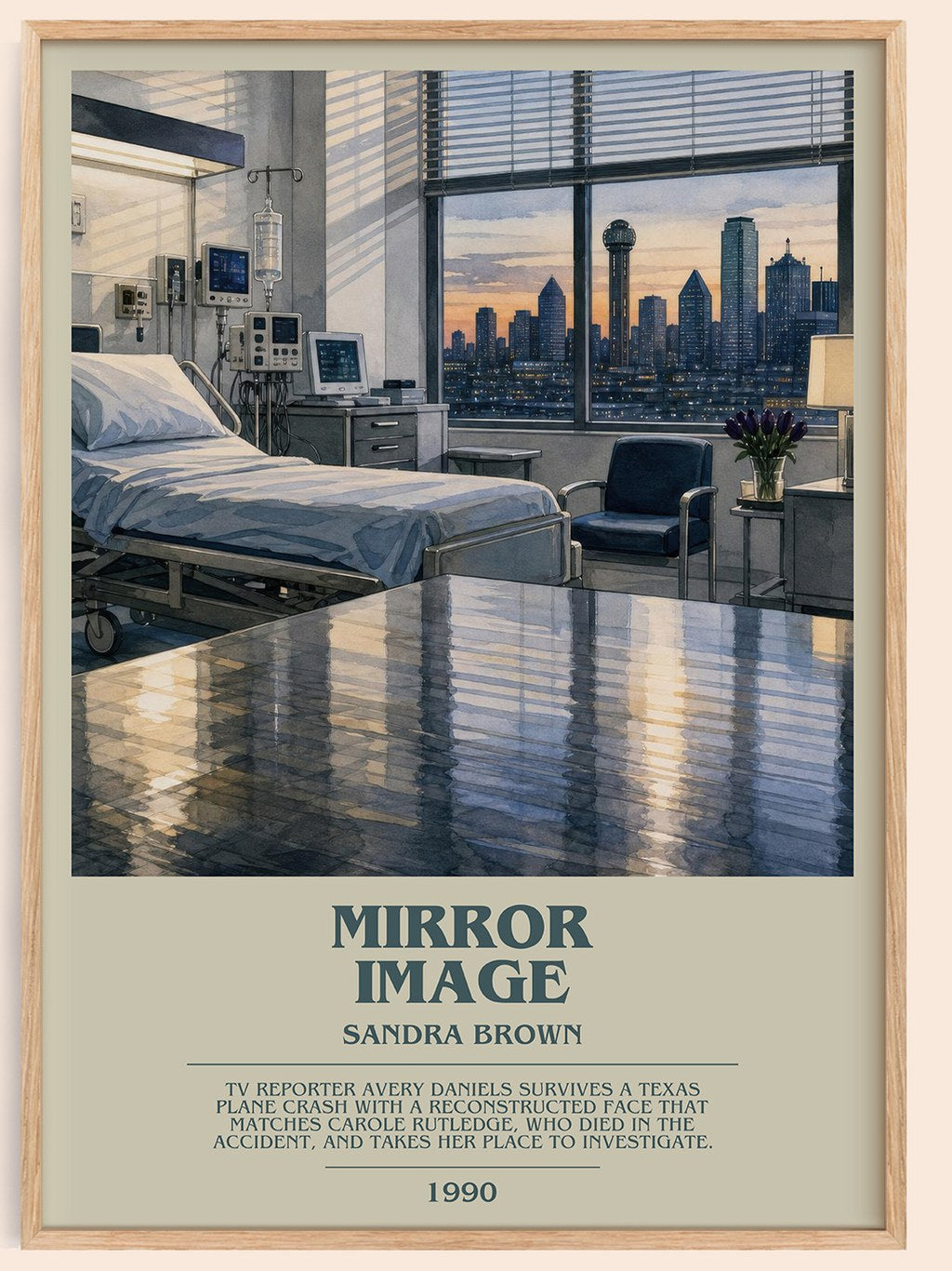Mirror Image bookish book poster by Sandra Brown – framed literary art print