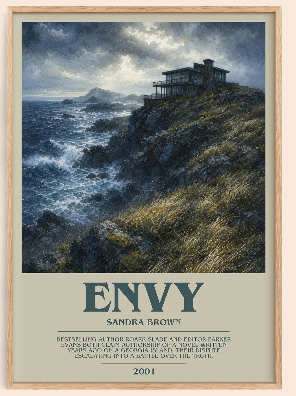 Envy bookish book poster by Sandra Brown – framed literary art print