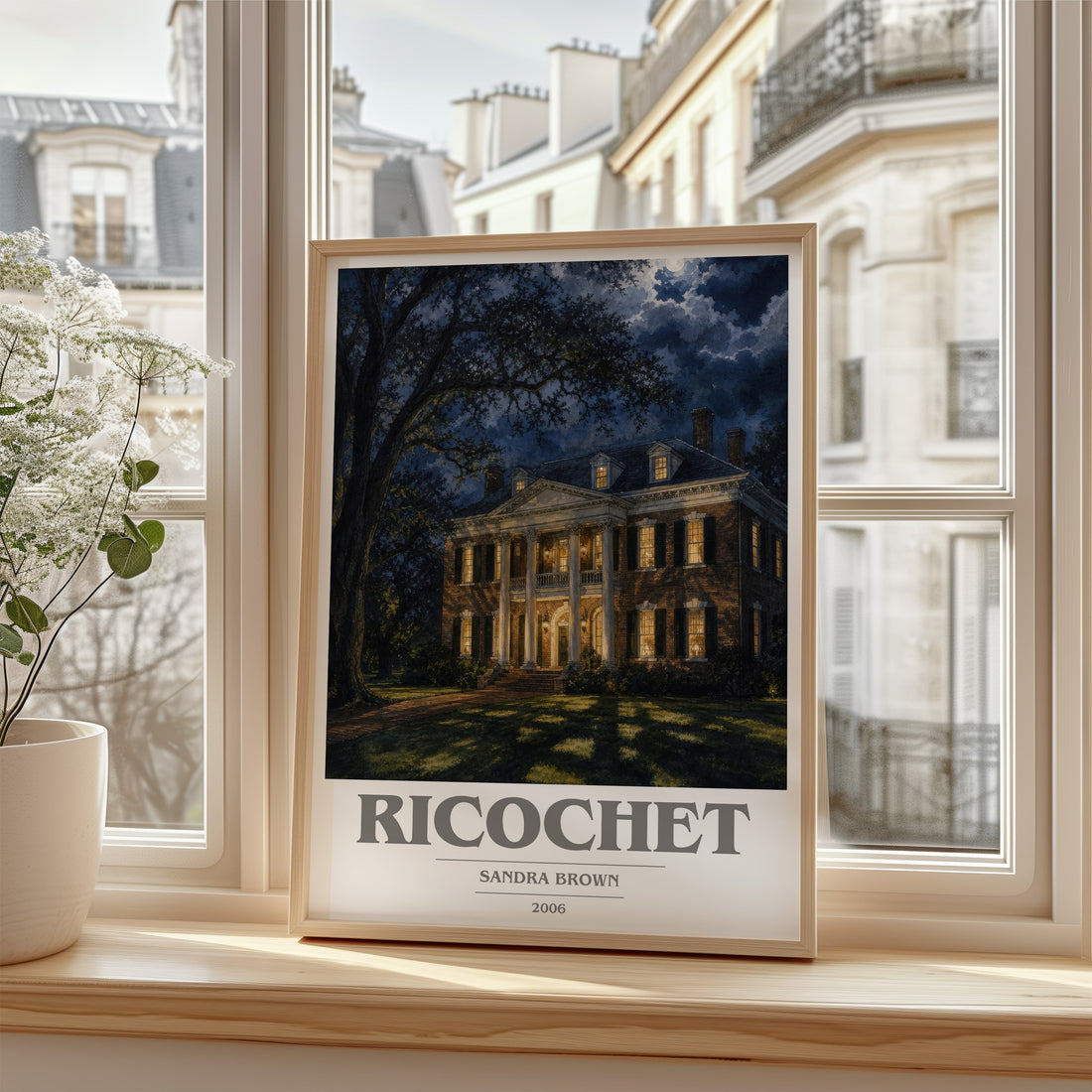 Ricochet book cover poster colour and style options – Sandra Brown book art