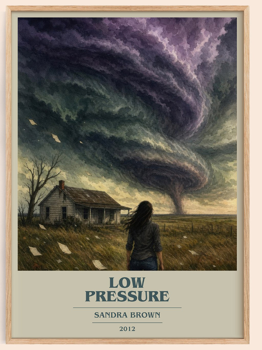 Low Pressure book cover book poster by Sandra Brown – framed literary art print