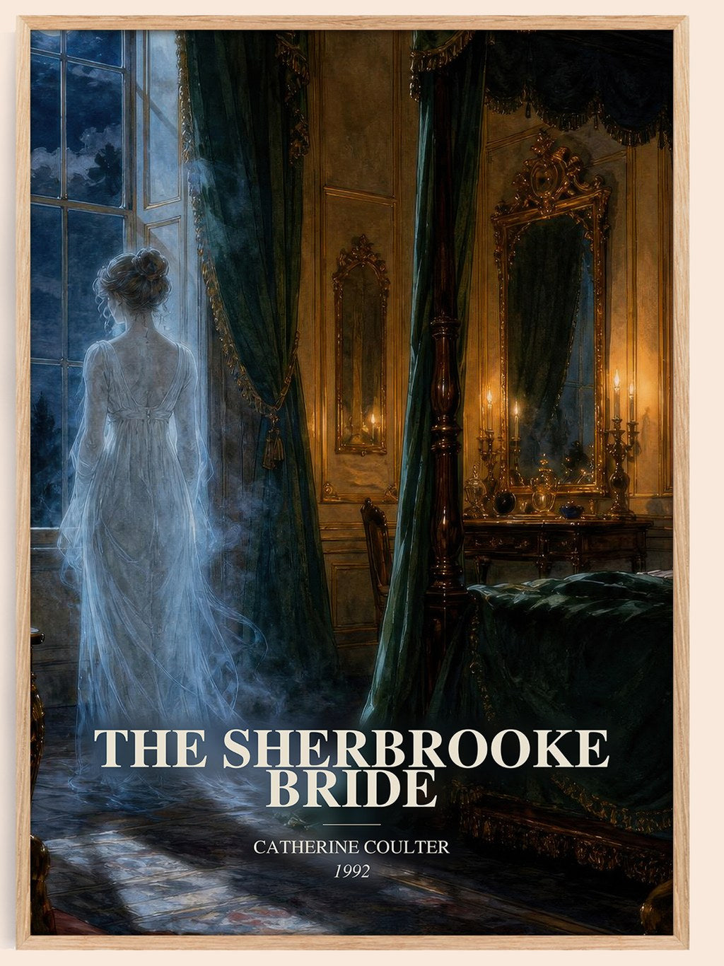 The Sherbrooke Bride watercolour book poster by Catherine Coulter – framed literary art print