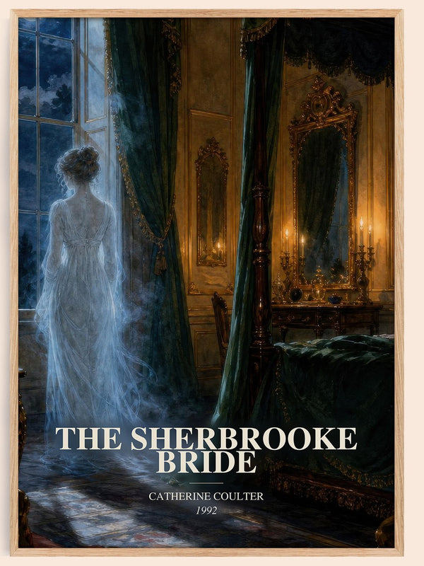 The Sherbrooke Bride watercolour book poster by Catherine Coulter – framed literary art print