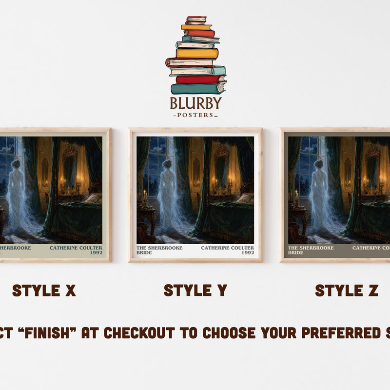 The Sherbrooke Bride literary print in frame leaning in hallway – romance wall art