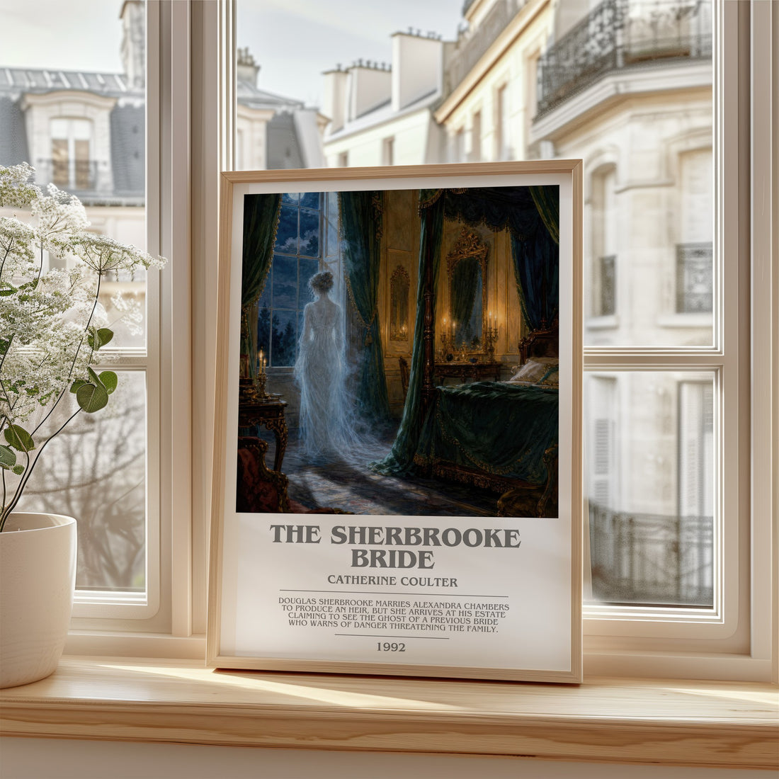 The Sherbrooke Bride bookish poster colour and style options – Catherine Coulter book art