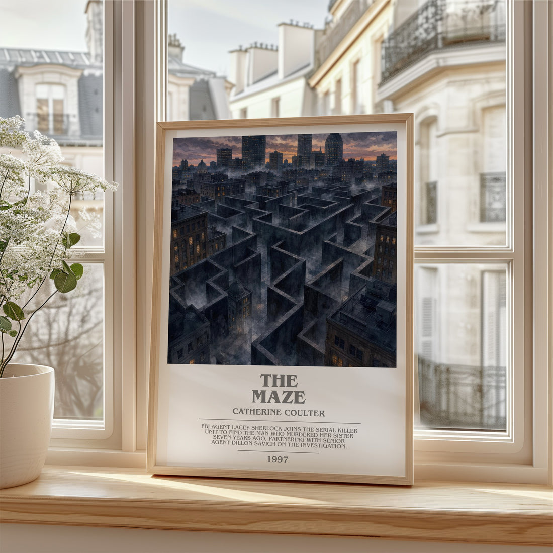 The Maze bookish poster colour and style options – Catherine Coulter book art