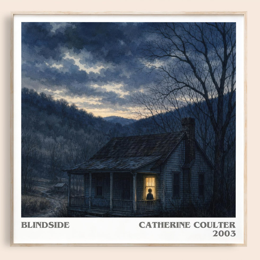 Blindside literary book poster by Catherine Coulter – framed literary art print