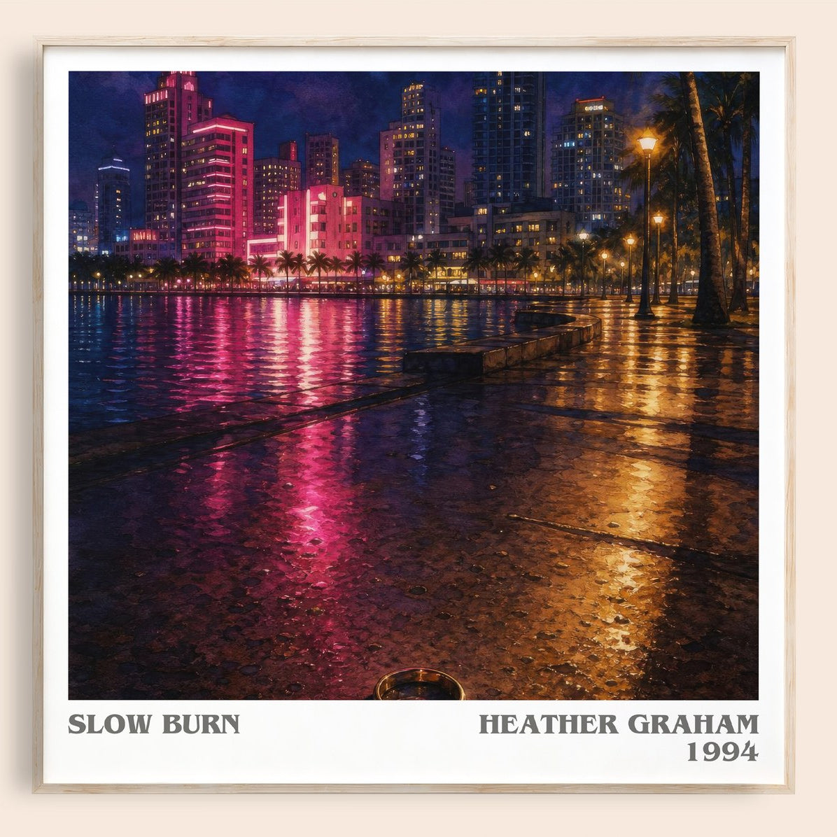 Slow Burn literary book poster by Heather Graham – framed literary art print