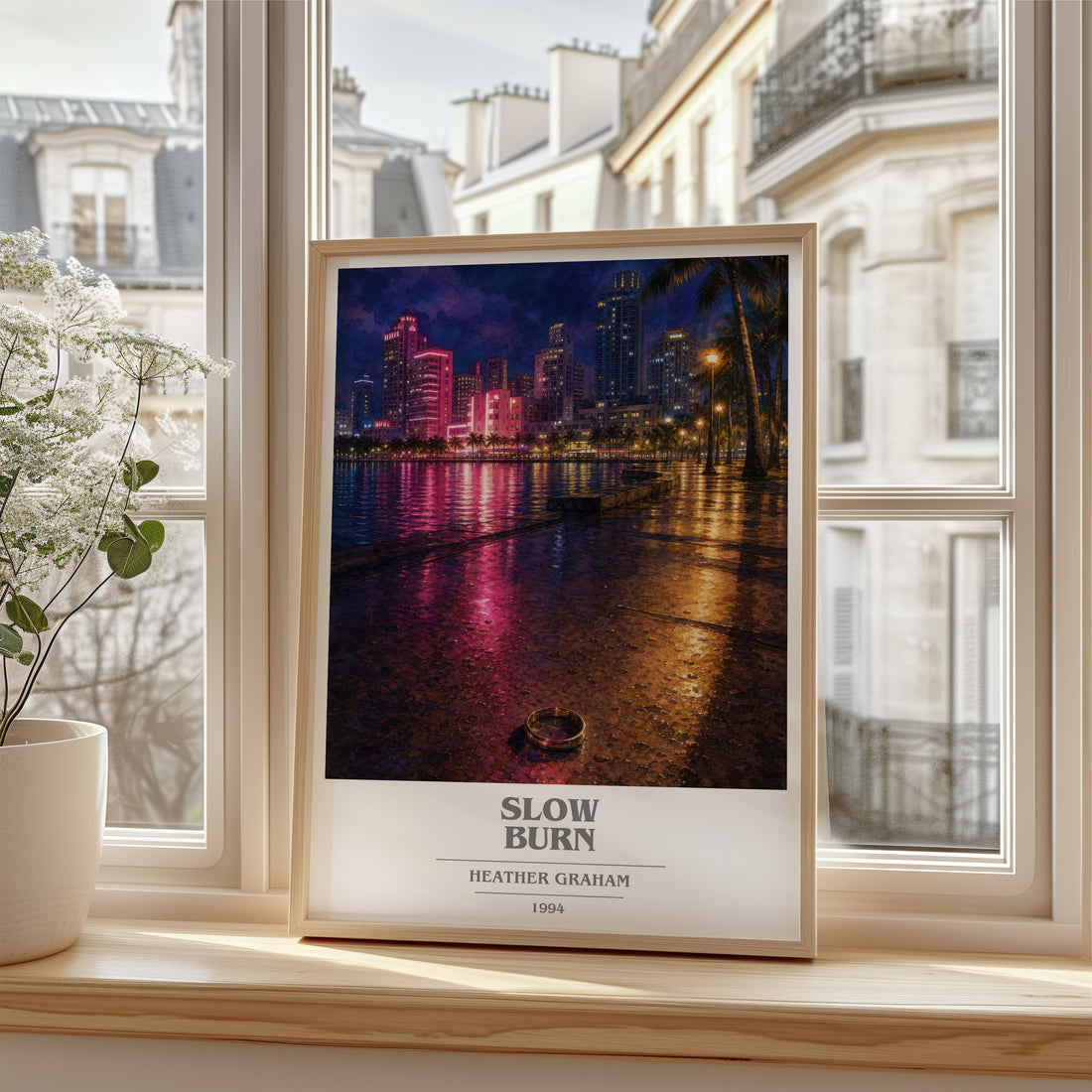 Slow Burn book cover poster colour and style options – Heather Graham book art
