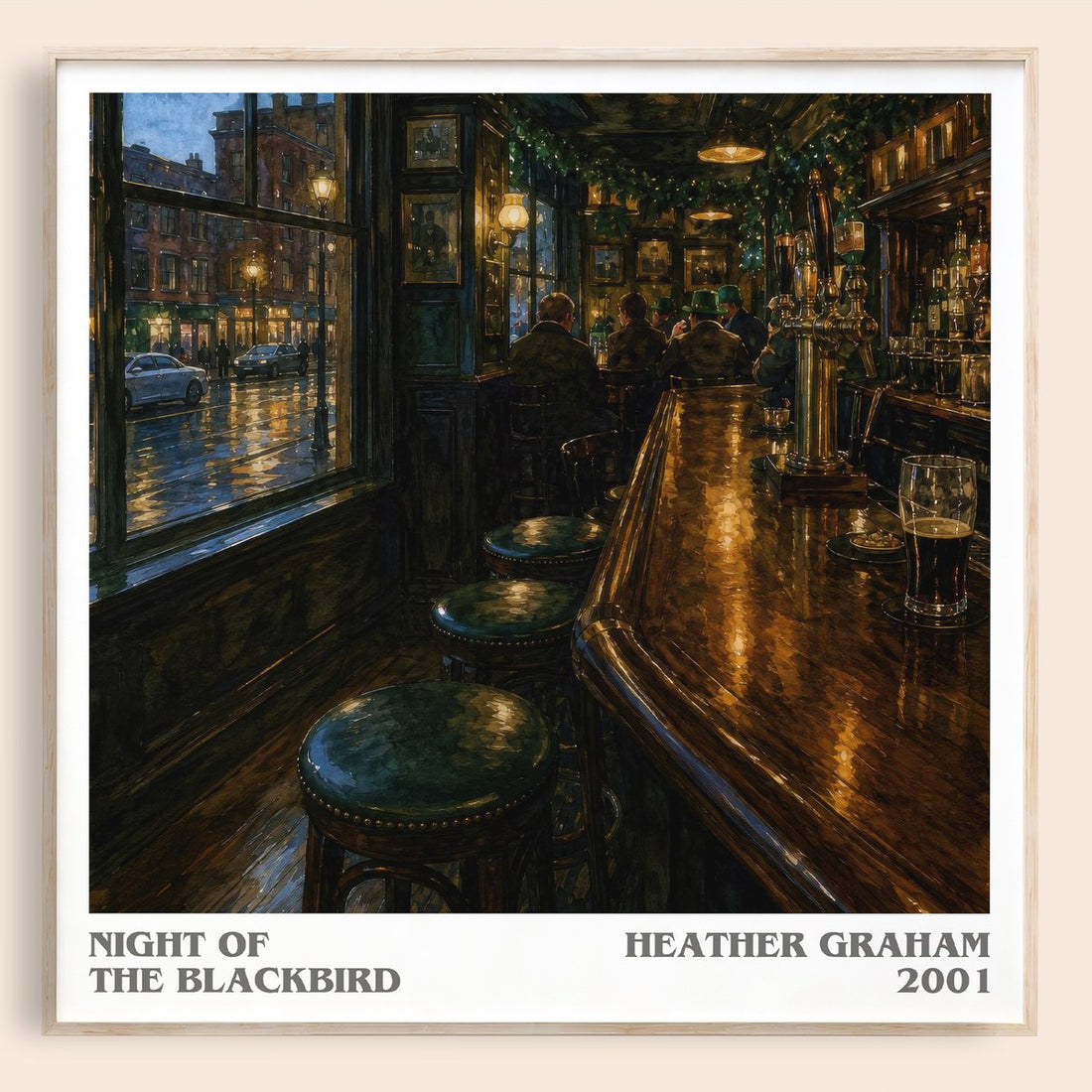 Night of the Blackbird literary book poster by Heather Graham – framed literary art print