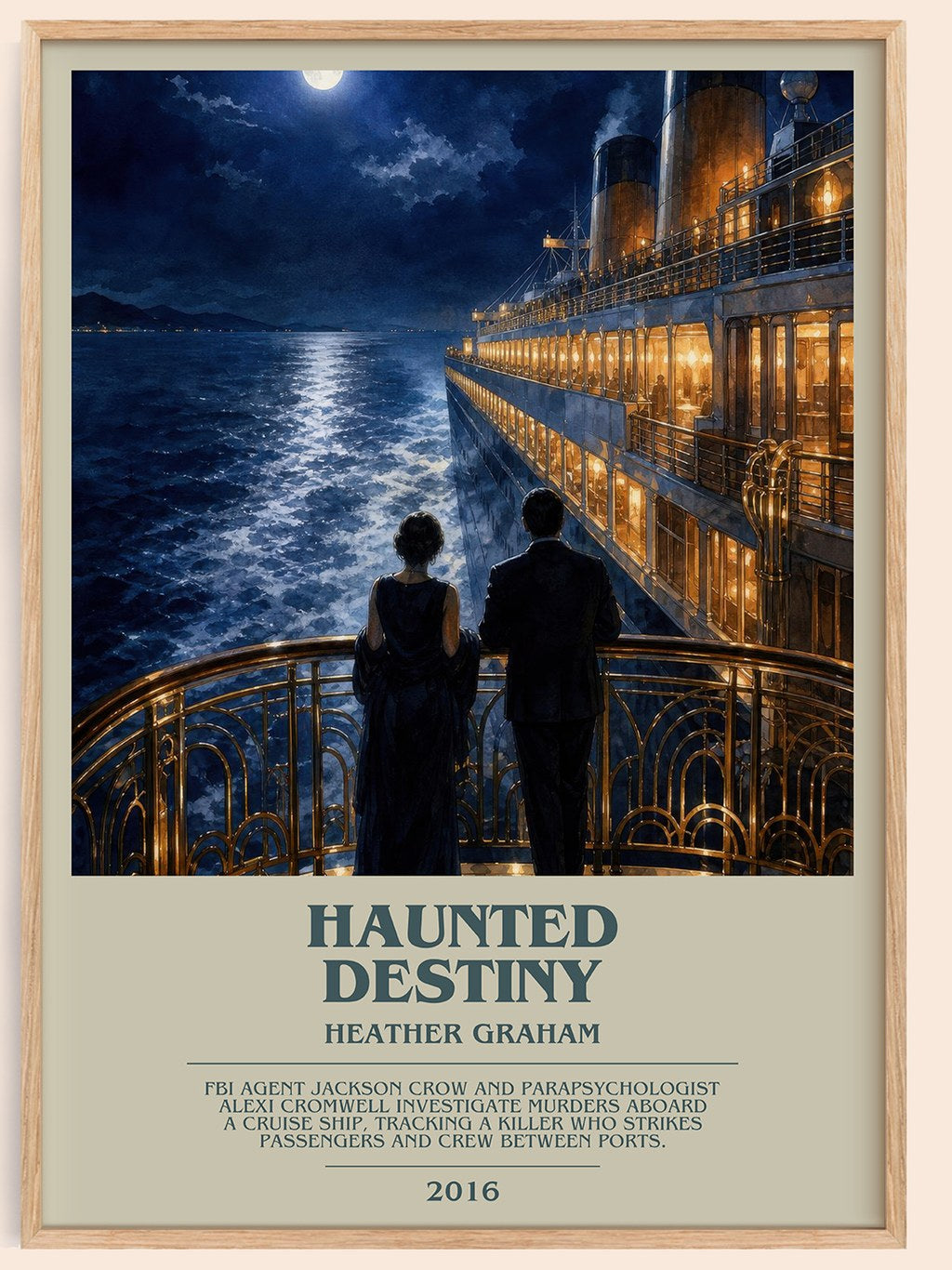 Haunted Destiny bookish book poster by Heather Graham – framed literary art print