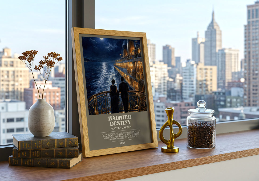 Haunted Destiny bookish print framed by window – literary home decor