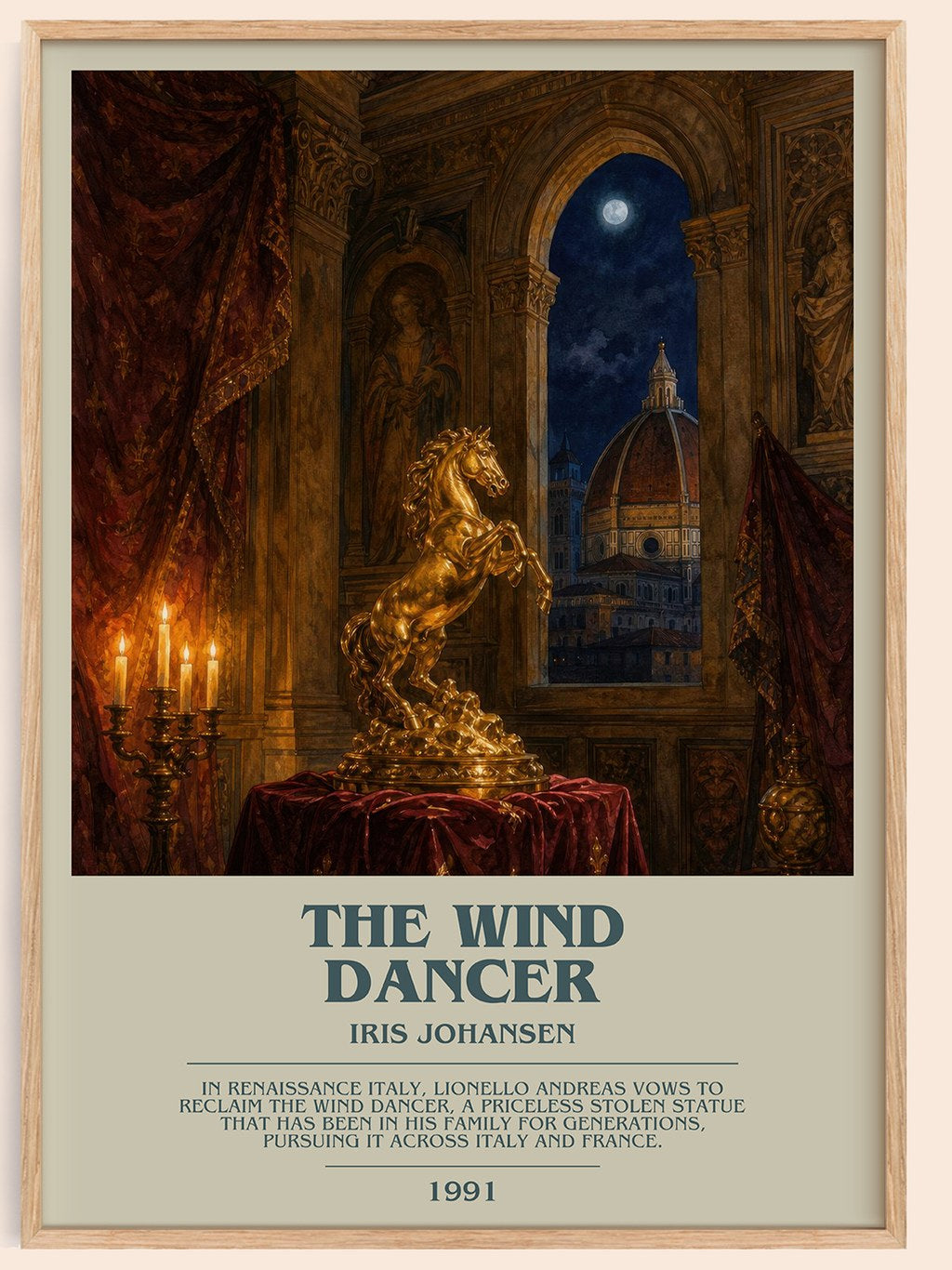 The Wind Dancer bookish book poster by Iris Johansen – framed literary art print