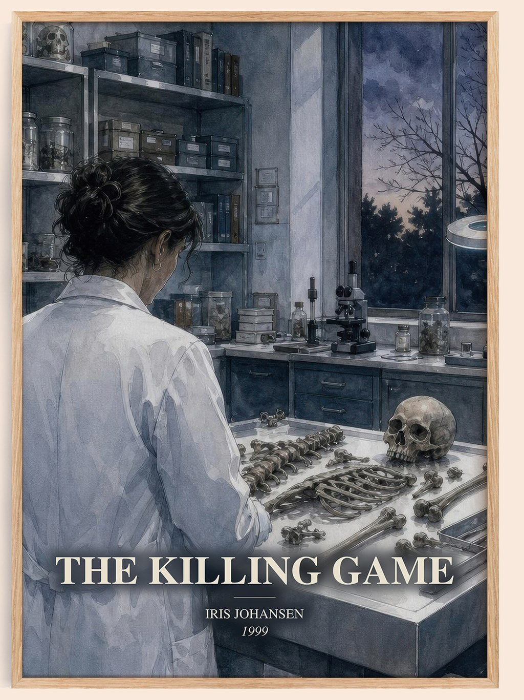 The Killing Game watercolour book poster by Iris Johansen – framed literary art print