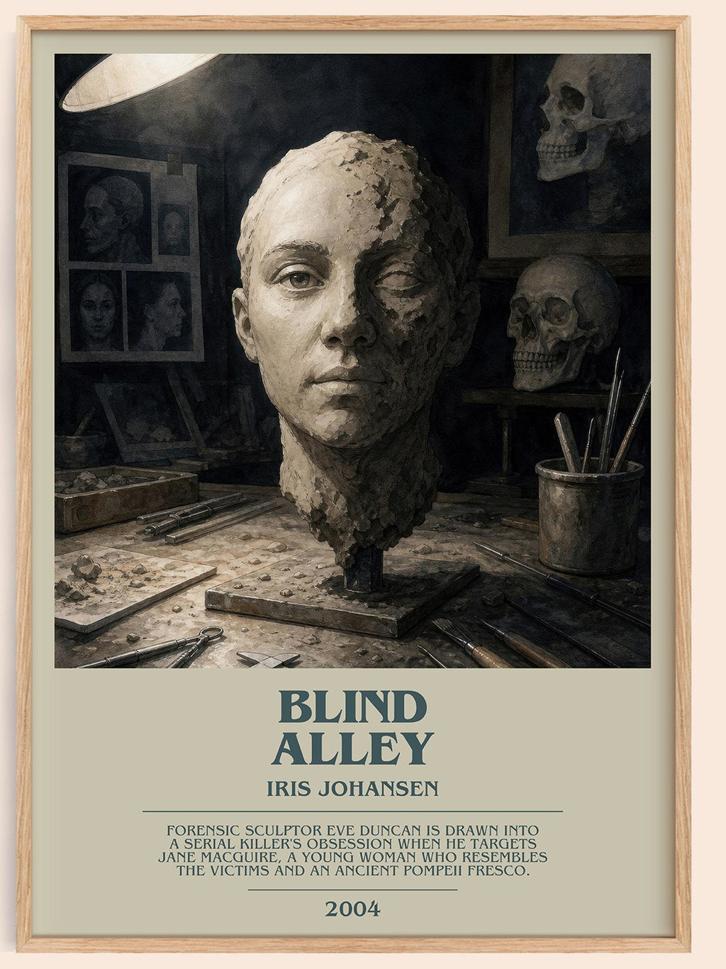 Blind Alley bookish book poster by Iris Johansen – framed literary art print