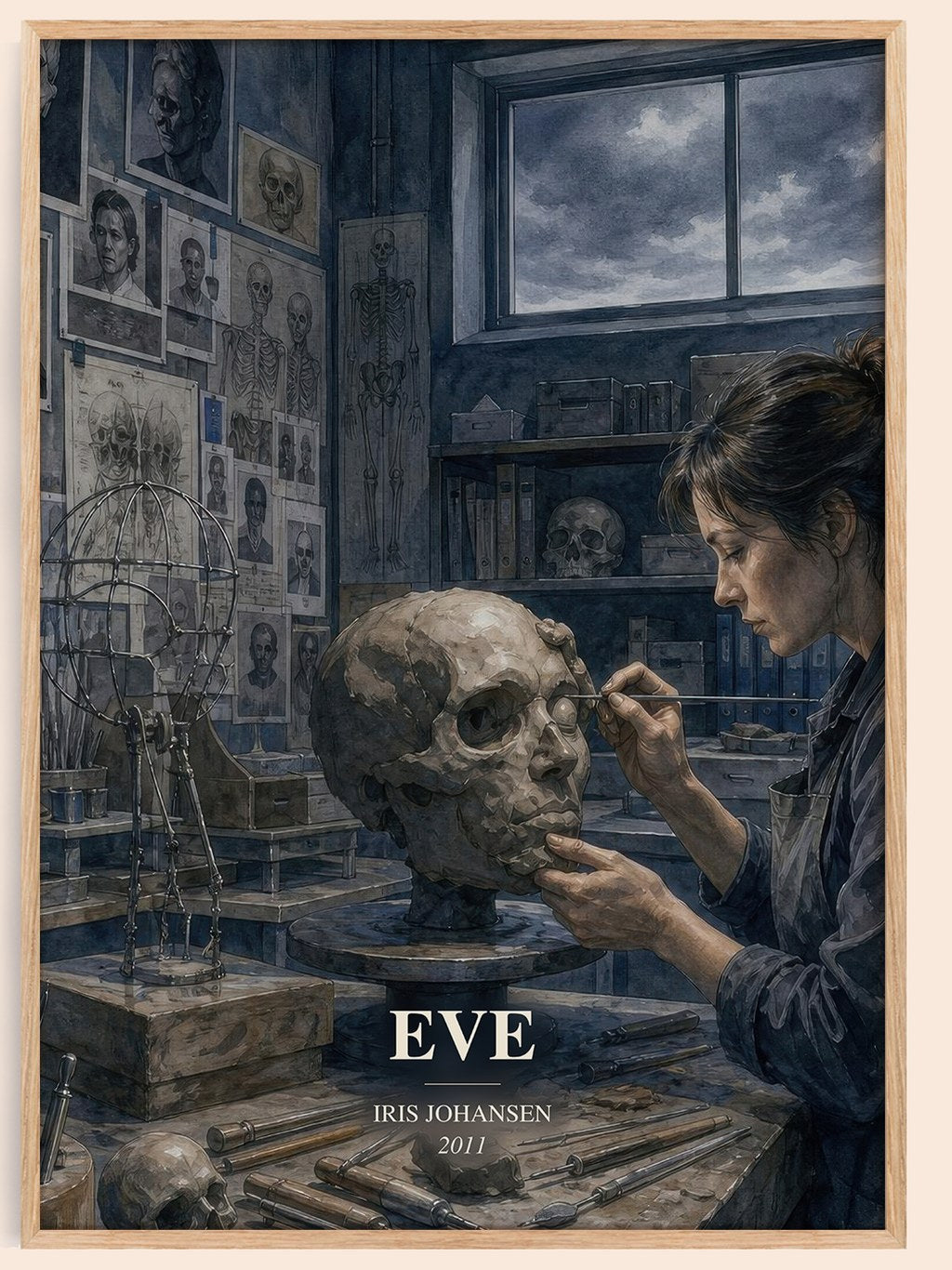 Eve watercolour book poster by Iris Johansen – framed literary art print