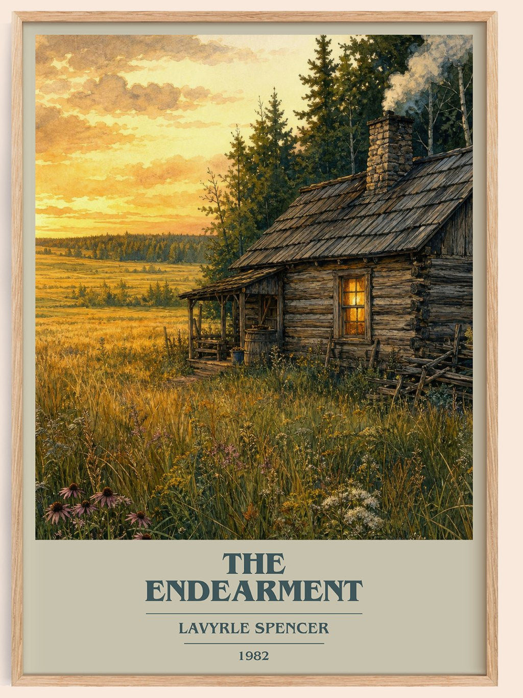 The Endearment book cover book poster by LaVyrle Spencer – framed literary art print
