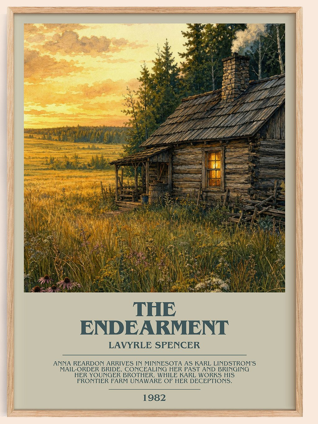 The Endearment bookish book poster by LaVyrle Spencer – framed literary art print