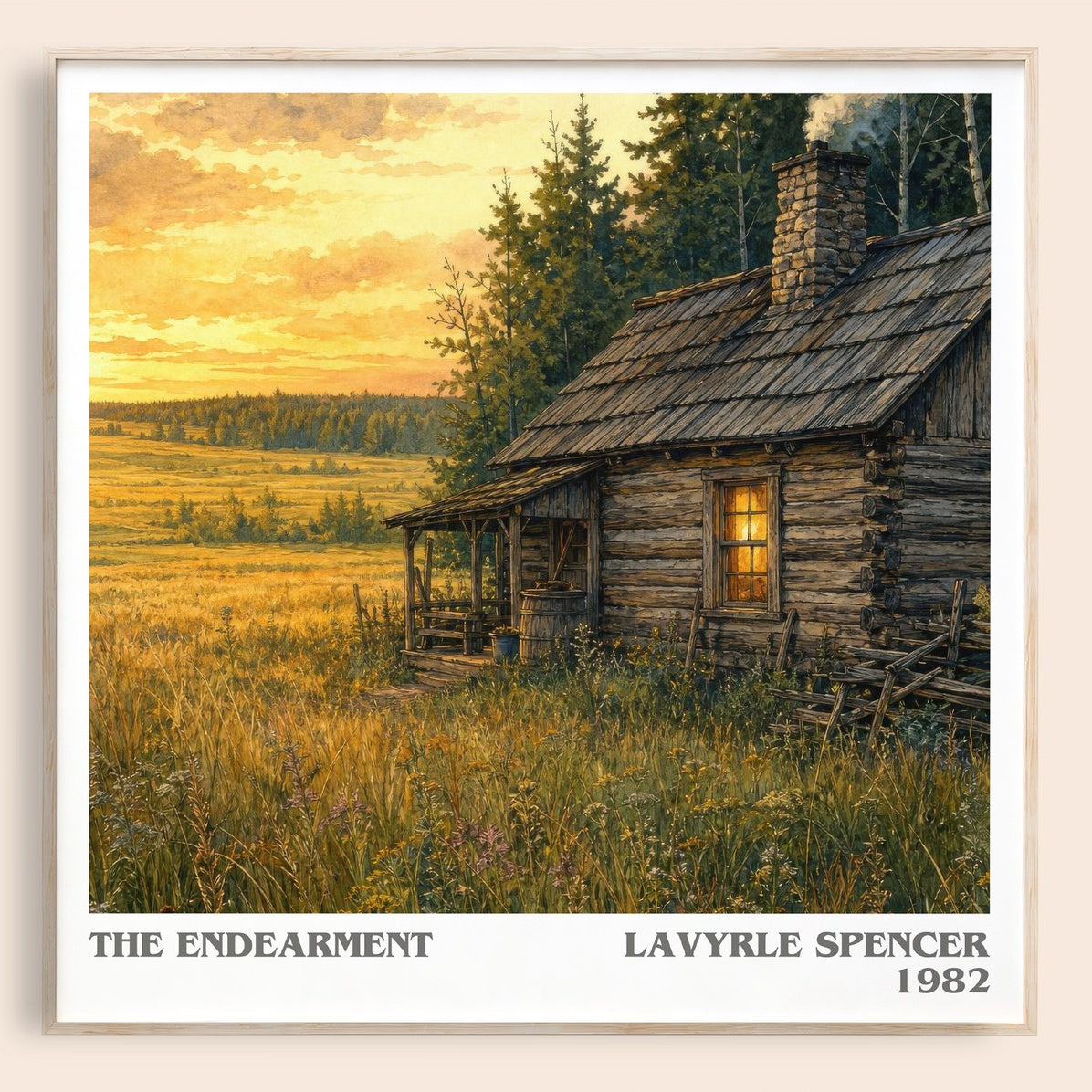 The Endearment literary book poster by LaVyrle Spencer – framed literary art print