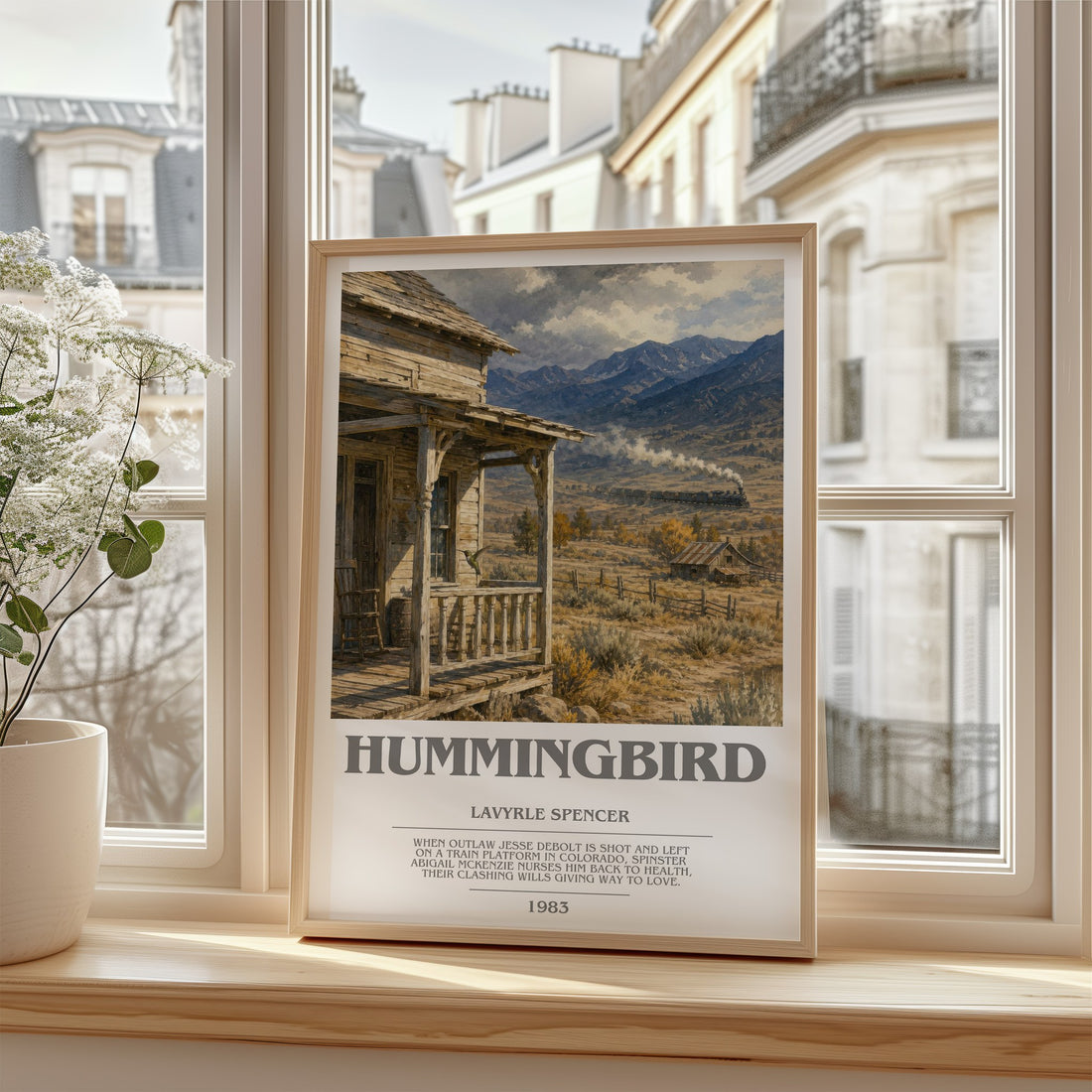 Hummingbird bookish poster colour and style options – LaVyrle Spencer book art
