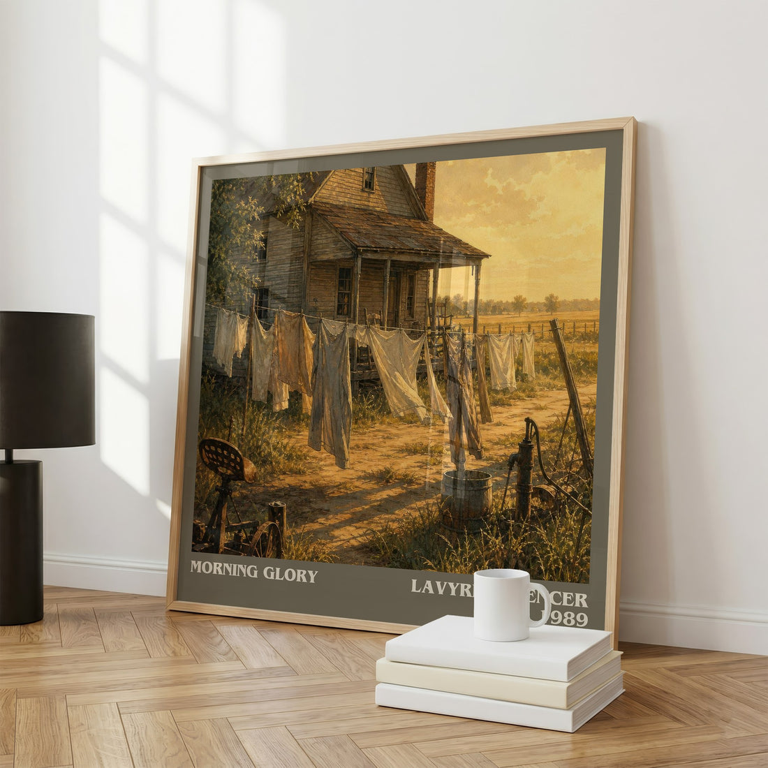 Morning Glory literary print framed by window – literary home decor