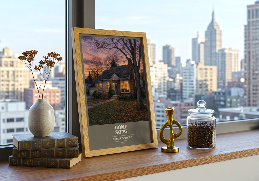 Home Song book cover print framed by window – literary home decor