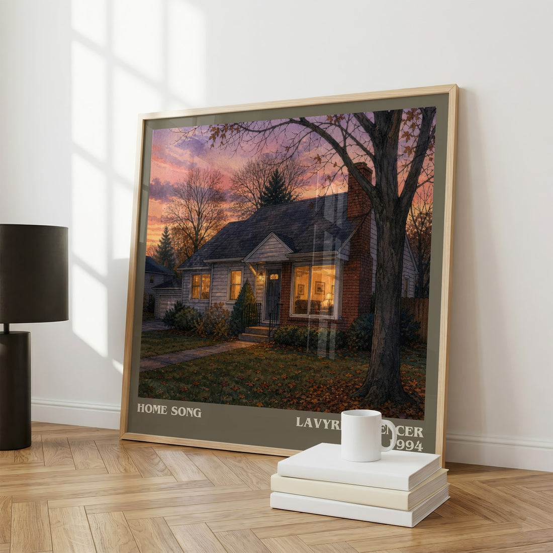 Home Song literary print framed by window – literary home decor
