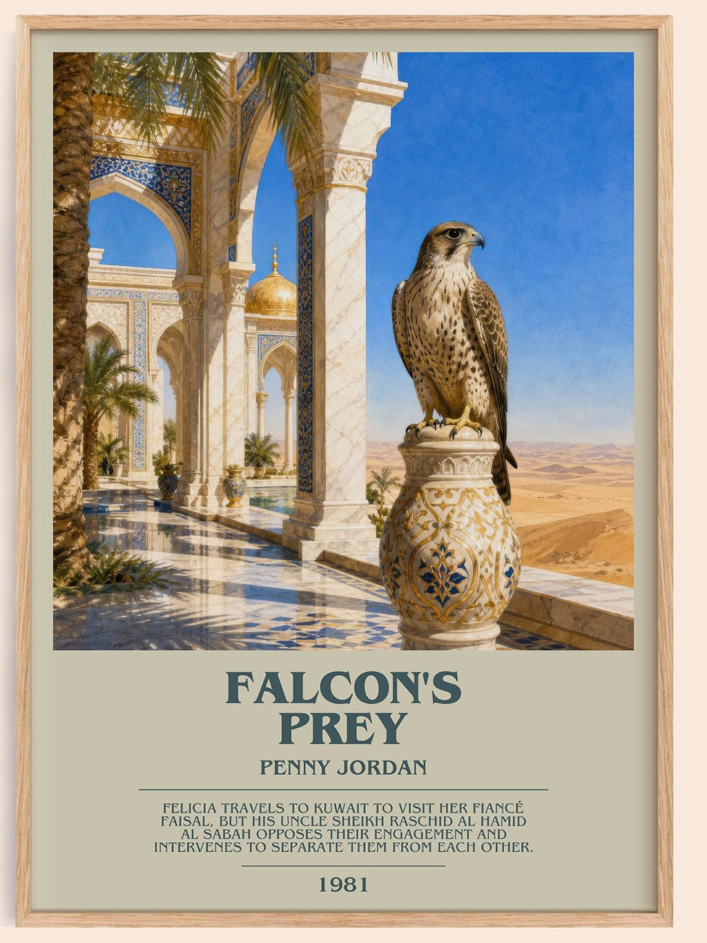 Falcon's Prey bookish book poster by Penny Jordan – framed literary art print