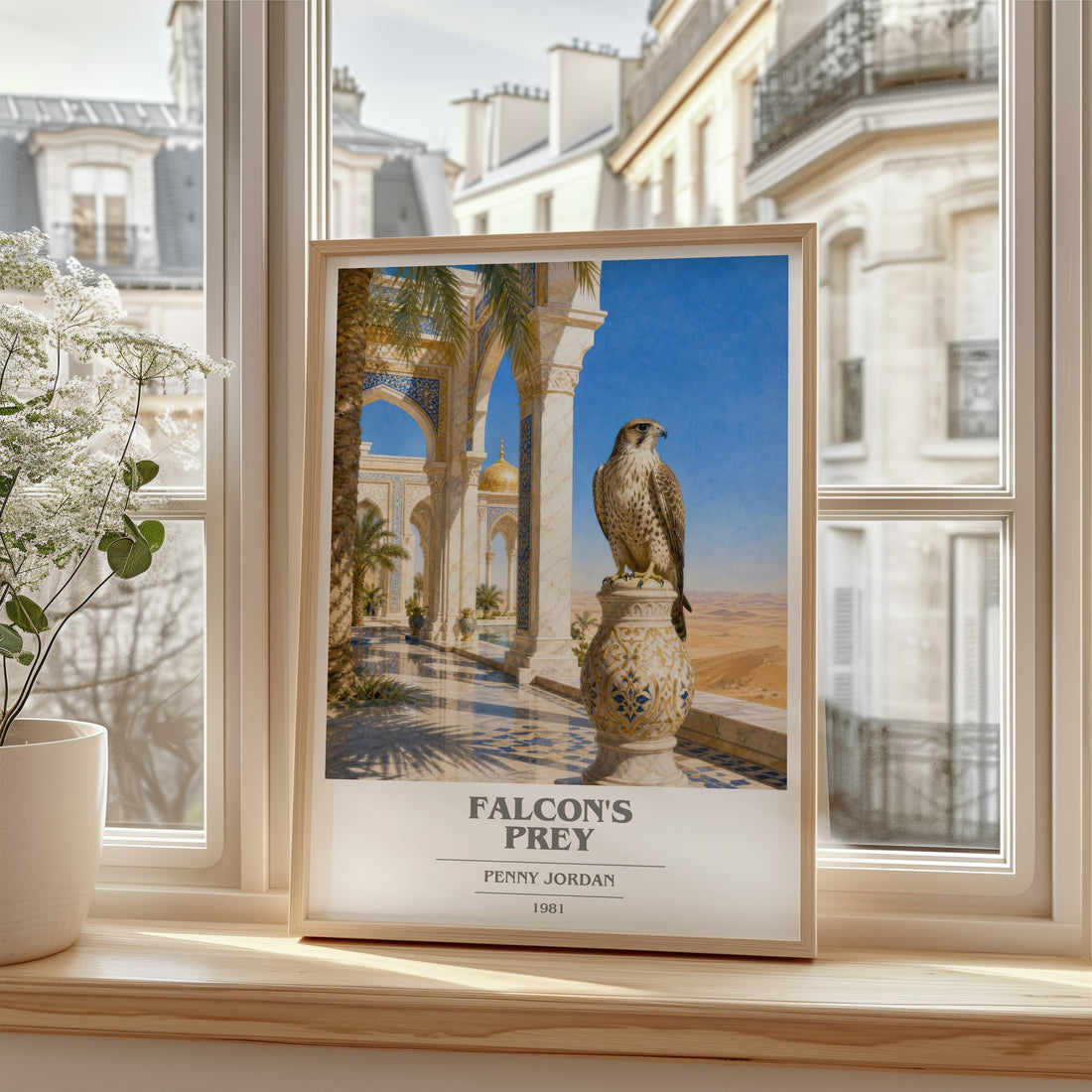 Falcon's Prey book cover poster colour and style options – Penny Jordan book art