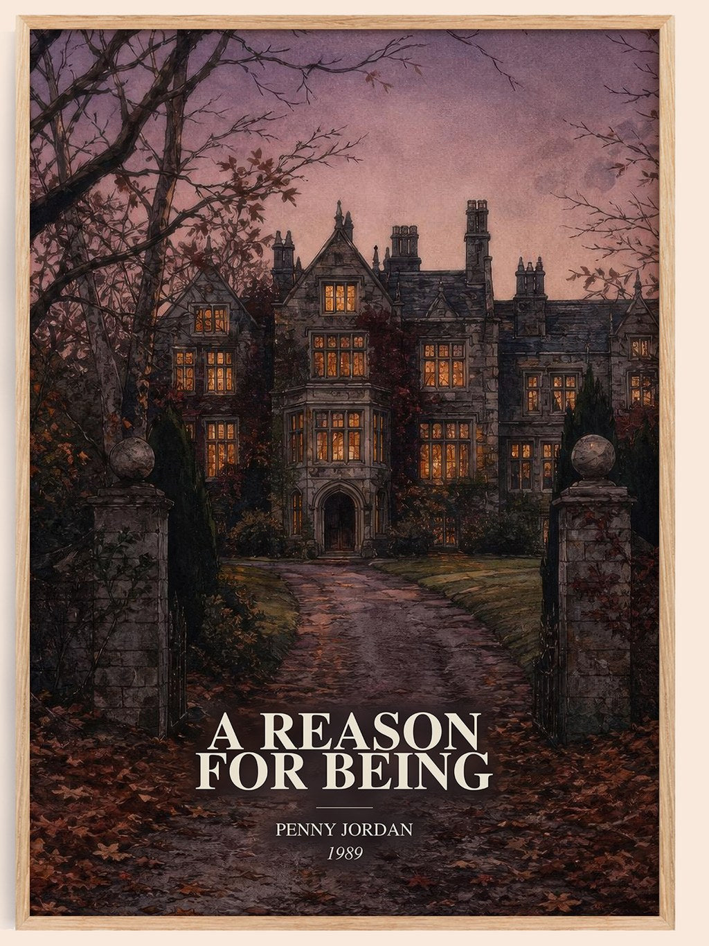 A Reason for Being watercolour book poster by Penny Jordan – framed literary art print