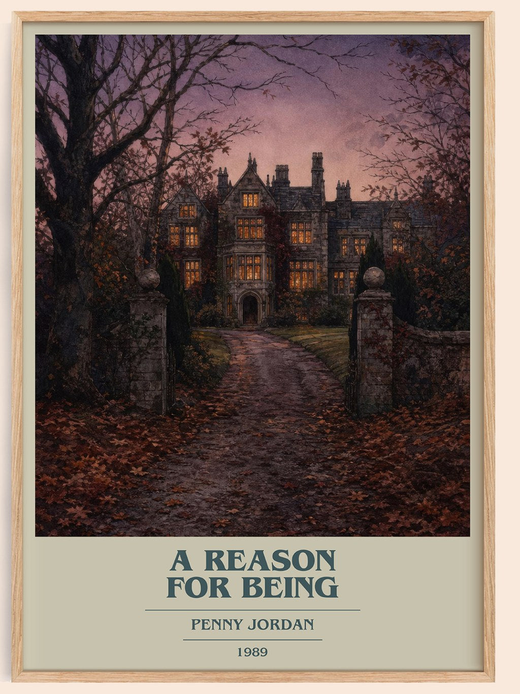 A Reason for Being book cover book poster by Penny Jordan – framed literary art print