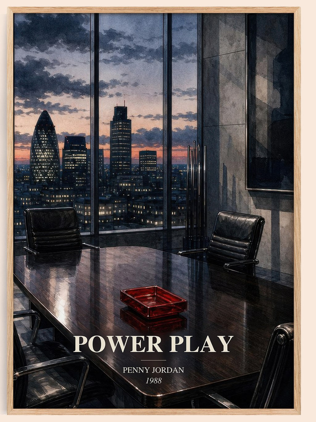 Power Play watercolour book poster by Penny Jordan – framed literary art print